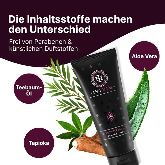 IntHim Intimpflege Männer After Shave - Bei Rötungen, Rasurpickeln & Juckreiz - Intim Creme mit Aloe Vera und Teebaumöl - Erfrischend und antibakteriell - Ideal für empfindliche Haut