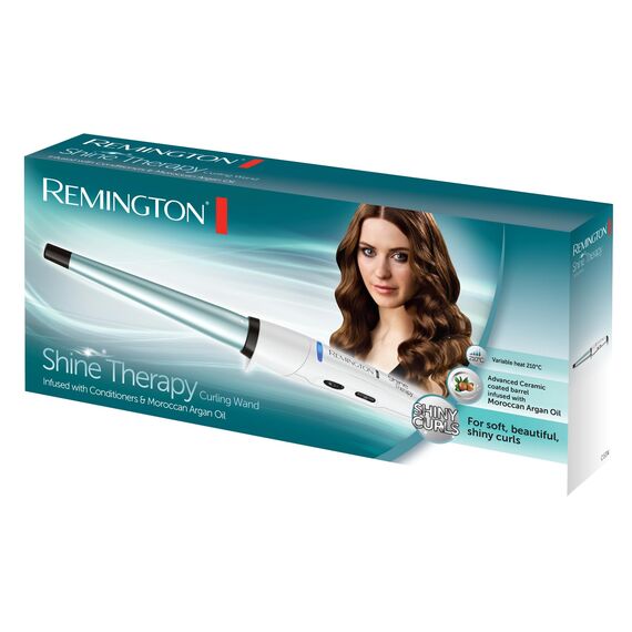 Remington Lockenstab [kegelförmig 13-25mm] Shine Therapy (hochwertige Keramikbeschichtung mit marrokanischem Arganöl) -bis 210°C, natürliche Locken, Spirallocken & Beach Waves, CI53W