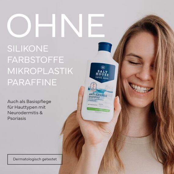 Salthouse Totes Meer Therapie Anti-Juckreiz Shampoo, beruhigende Formel mit Urea & Panthenol, für empfindliche Kopfhaut, 250ml