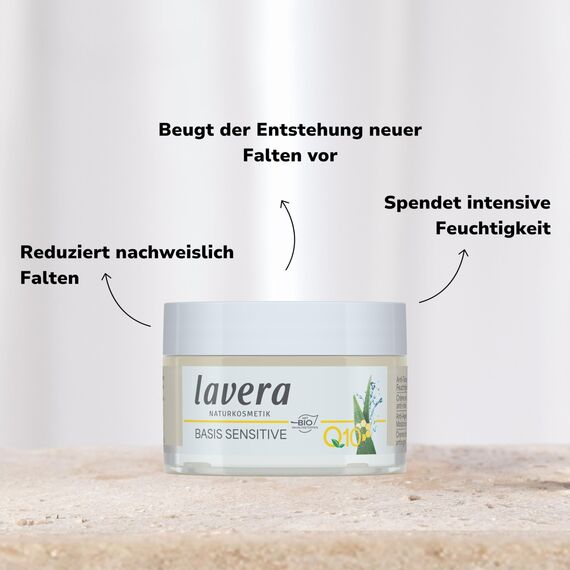 lavera Feuchtigkeitscreme Q10 ∙ Reduziert Falten ∙ Spendet Feuchtigkeit ∙ Anti Aging Tagescreme ∙ Tagespflege vegan Bio Naturkosmetik Natural Kosmetik Gesichtscreme 1er Pack (1x50ml)