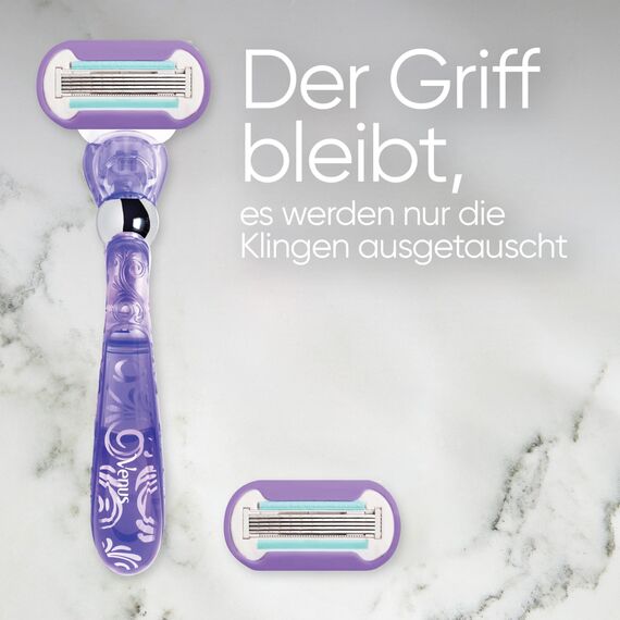 Gillette Venus Deluxe Smooth Swirl Rasierer Damen, Damenrasierer + 1 Rasierklinge