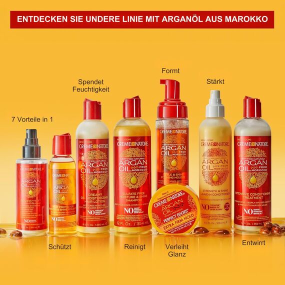 Creme Of Nature Argan Oil Edges Extra starkes Fixiergel mit Arganöl, Styling für alle Haartypen - 63,7g