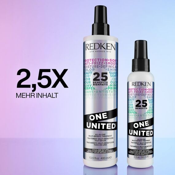 Redken Multi-Benefit-Treatment, Feuchtigkeitsspendendes Pflege-Spray für alle Haartypen, Hitzeschutz & Anti-Haarbruch, One United, 1 x 150 ml