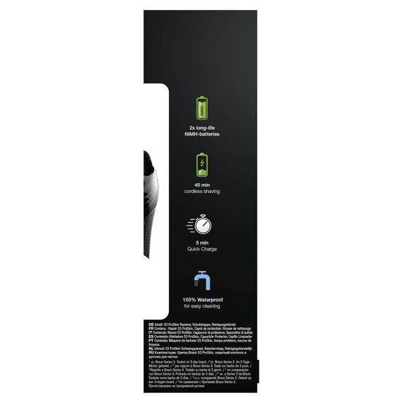 Braun Series 3 ProSkin Rasierer Herren, Elektrorasierer & Trimmer, wiederaufladbarer und kabelloser elektrischer Rasierer, 45 Min Laufzeit, Vatertagsgeschenk, 3020s, schwarz