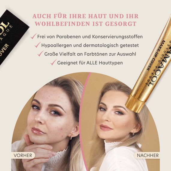 Dermacol - Full Coverage Foundation, Flüssige Makeup Matte Foundation mit SPF 30, Wasserfeste Foundation für fettige Haut, Akne, & Augenringe, Langanhaltende Makeup Produkte, 30g, Farbton - 218