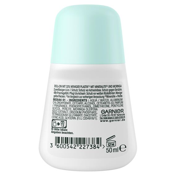 Garnier Roll-On Deo für Frauen, Deodorant mit frischem Duft und bis zu 48 Stunden Schutz vor Achselnässe und Körpergeruch, Mineral Protection 6in1 Anti-Transpirant, 1 x 50 ml