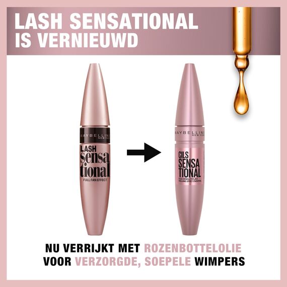 Maybelline New York Mascara für Volumen und Definition, Lash Sensational, Intense Black, 9,5 ml