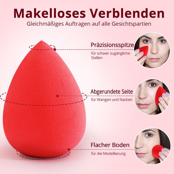 Make Up Schwamm Set, BEAKEY 5 Teiliges Beauty schminkschwamm Foundation Mischschwamm, Makellos für Flüssigkeit, Creme und Puder, Mehrfarbige Makeup schwämmchen