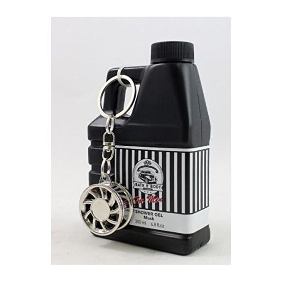 Duschgel für Männer im Deko-Kanister 200ml Bath & Body Services Auto Geschenk (Bath & Body Services schwarz weiß)