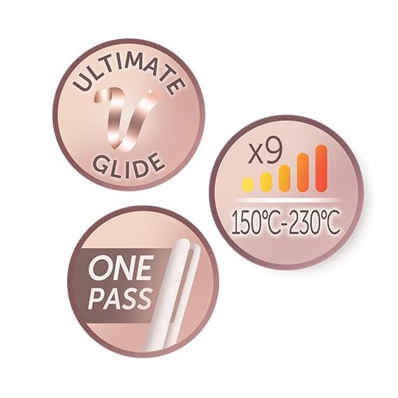 Remington Glätteisen PROluxe (OPTIheat-Technologie für lang anhaltende Styling-Ergebnisse in nur einem Zug & Ultimate-Glide-Keramikbeschichtung) LCD-Display, 150-230°C, Haarglätter S9100