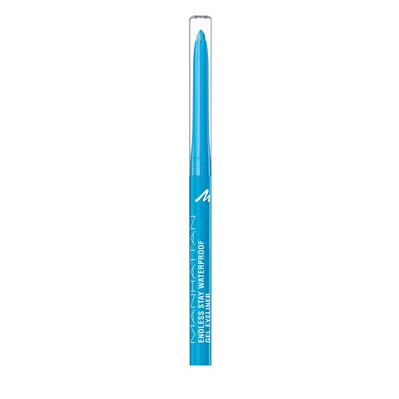 Manhattan Endless Stay Waterproof Gel Eyeliner – Hellblauer Gel Eyeliner mit Glitzer und herausdrehbarer Mine ohne Anspitzen – Farbe Aqua Sparkle 004 – 1 x 2,6g