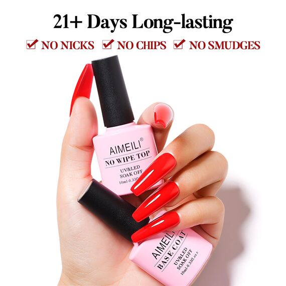 AIMEILI Base Coat Unterlack UV LED Gellack Gel Nagellack Gel Nail Polish 10ml