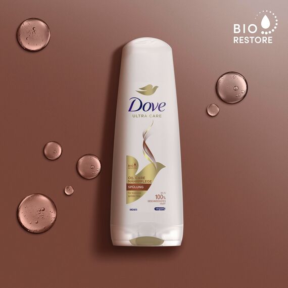 Dove Haar Spülung Oil Care Nährpflege Haarpflege für sprödes und trockenes Haar Spülung mit Bio-Restore Complex 200 ml 6 Stück