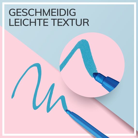 Manhattan Endless Stay Waterproof Gel Eyeliner – Hellblauer Gel Eyeliner mit Glitzer und herausdrehbarer Mine ohne Anspitzen – Farbe Aqua Sparkle 004 – 1 x 2,6g