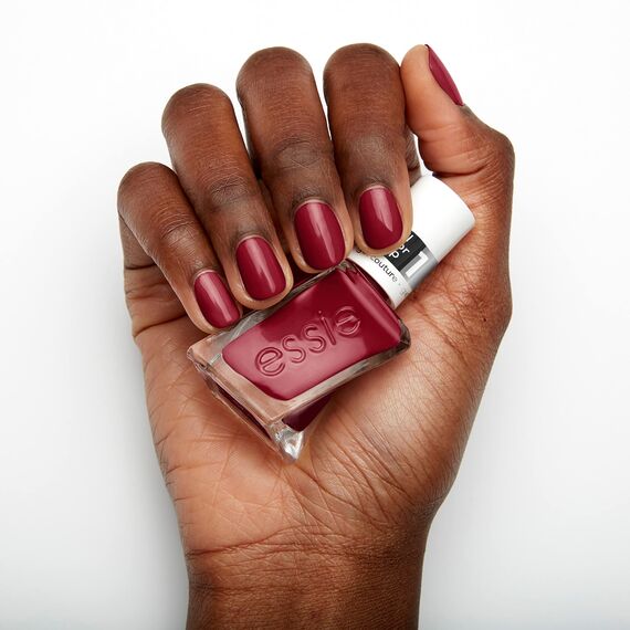 essie gel by essie langanhaltender Nagellack mit glänzendem Finish, Maniküre ohne UV-Licht, Gel Couture, Farbe: Nr. 550 put in the patchwork, Rot, 1 x 13,5 ml