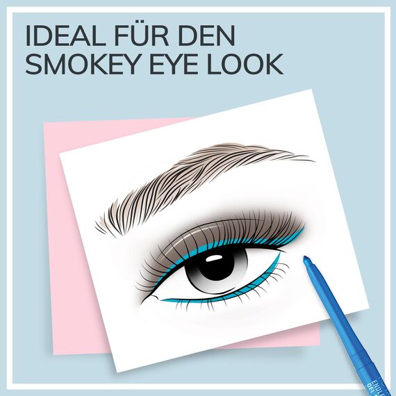 Manhattan Endless Stay Waterproof Gel Eyeliner – Hellblauer Gel Eyeliner mit Glitzer und herausdrehbarer Mine ohne Anspitzen – Farbe Aqua Sparkle 004 – 1 x 2,6g