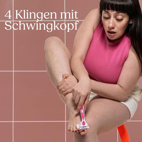 Wilkinson Sword Intuition Quattro Smooth Shave Rasierklingen, Damenrasur, Hauch von Aloe vera, Rasierer für die alltägliche Rasur, 6 Stück