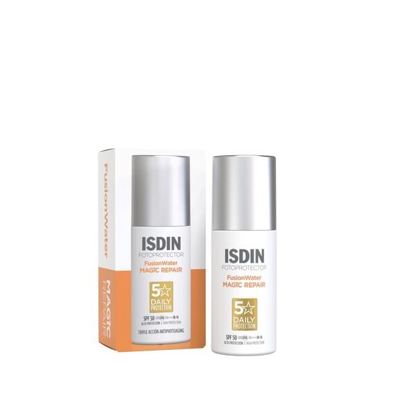 ISDIN FW MAGIC REPAIR LSF 50, Tägliche Sonnencreme für das Gesicht, Dreifache Anti-Aging-Wirkung,50 ml