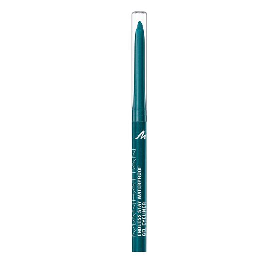 Manhattan Endless Stay Waterproof Gel Eyeliner – Grüner Gel Eyeliner mit Glitzer und herausdrehbarer Mine ohne Anspitzen – Farbe Emerald Sparkle 005 – 1 x 2,6g