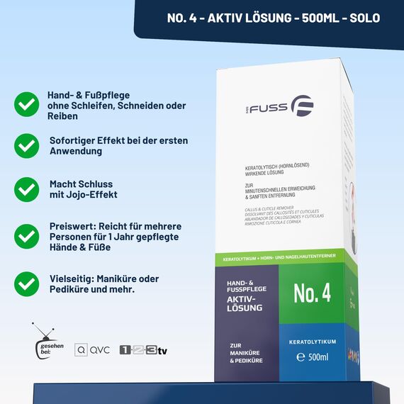 Mr. Fuss Callus Remover Lösung No. 4 500ml für Füße - Flüssiger Hornhaut- und Nagelhautentferner mit Sofortwirkung für sanfte Fuß- und Handpflege