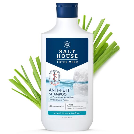 Salthouse Totes Meer Therapie Anti-Fett Shampoo, Bioaktiv-Komplex befreit Kopfhaut von Fett, mit Lemongrass für Frischegefühl, 250ml