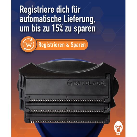 baKblade 2.0 - Ersatzklingen für 2.0 Elite-Rasierer - Dryglide-Technologie (6 Ersatzklingen enthalten)