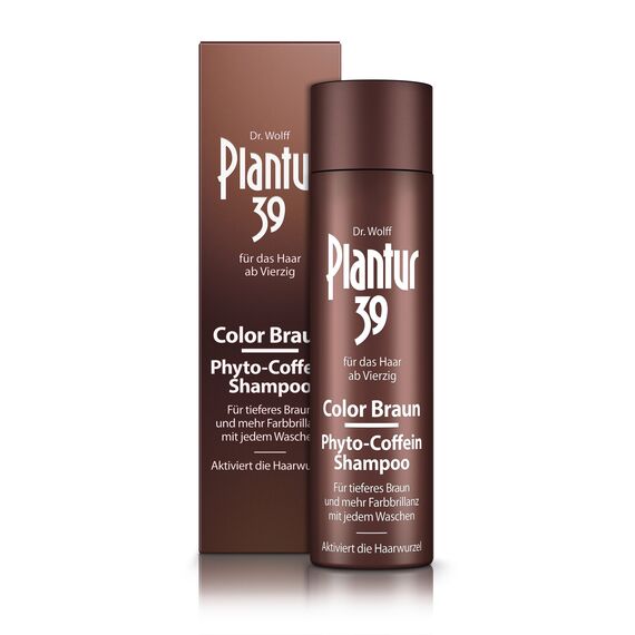 Plantur 39 Color Braun Phyto-Coffein-Shampoo – 1 x 250 ml - für braunes Haar – kaschiert graue Haare – Pflegeshampoo zur Vorbeugung vor menopausalem Haarausfall