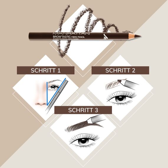 Manhattan Brow'Tastic Augenbrauenstift – Dunkelbrauner Eyebrow Pencil mit auffüllenden Fasern für dichter wirkende, definierte Augenbrauen – Farbe Dark 003 – 1 x 1,1g