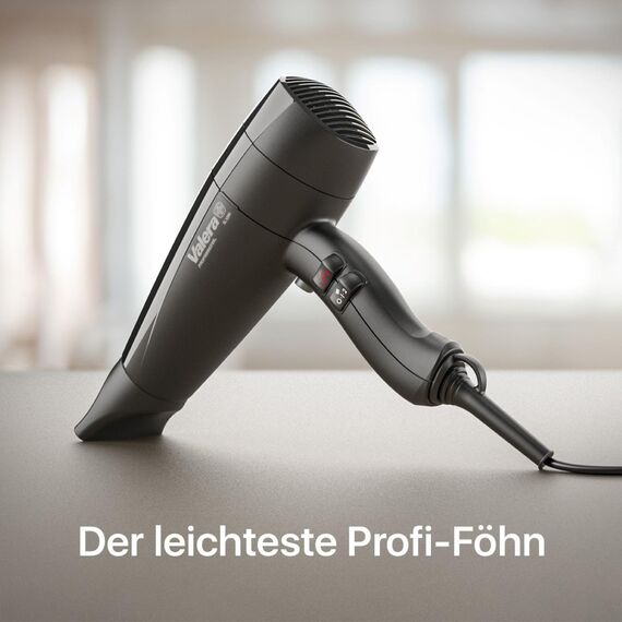 Valera, Swiss Light 3200, leichter professioneller Haartrockner, Föhn mit 3 Temperaturstufen und Abkühltaste, abnehmbarem Filter, Super-Flex-Kabel, 1600 W, Swiss Made