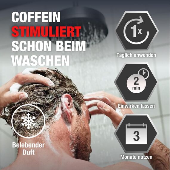 Alpecin Coffein-Shampoo C1, 2 x 250 ml - Haarwachstum stimulierendes Haarshampoo gegen erblich bedingten Haarausfall bei Männern - Zur Verbesserung des Haarwachstums