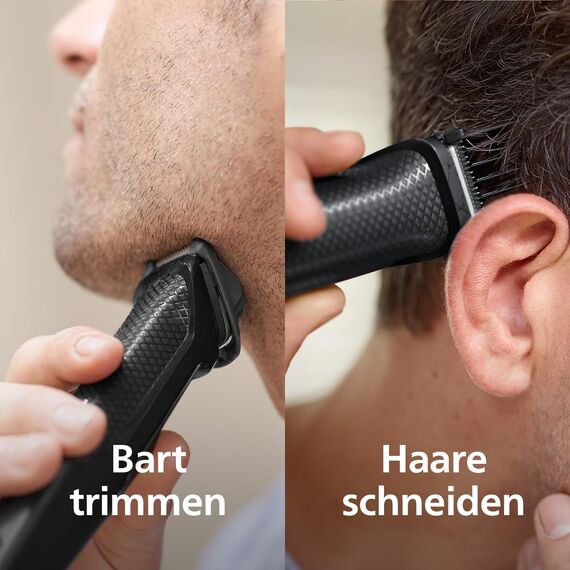 Philips Series 3000, All-in-One-Trimmer, 7-in-1-Multigroom, einfaches Styling für Gesicht und Haar, 11 Längeneinstellungen (0,5–16 mm), Modell MG3730/15