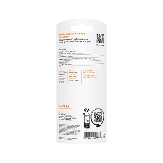 REAL TECHNIQUES Miracle Complexion Makeup Sponge Full Cover Foundation With Travel Case