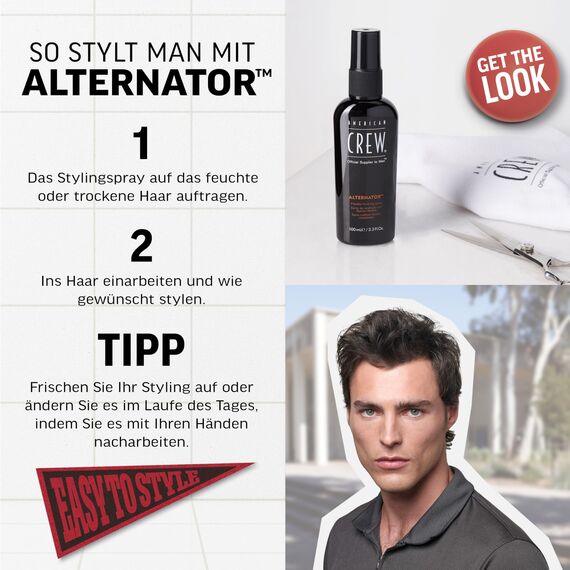 AMERICAN CREW – Classic Alternator Finishing Spray, 100 ml, Stylingspray für Männer, Haarprodukt mit mittlerem Halt, Stylingprodukt für natürlichen Glanz im Haar