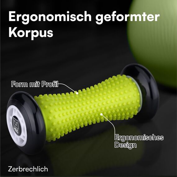 H&S Igelball für Fußmassage – Faszienrolle & Massageroller für Hand & Fuß aus Silikon mit Noppen zur Faszien Massage – Stressabbau & Entspannung - Igelball Fußmassage für Fersensporn