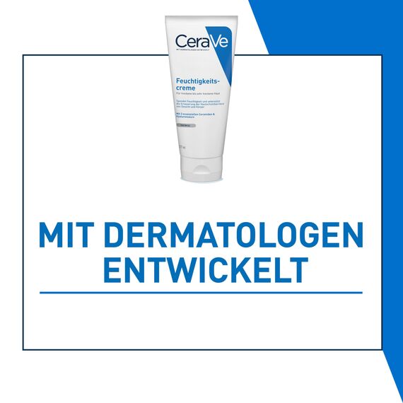CeraVe Feuchtigkeitscreme für Körper und Gesicht, Creme für trockene bis sehr trockene Haut, Mit Hyaluron und 3 essenziellen Ceramiden, Auch bei Neurodermitis und für Allergiker, 177 ml