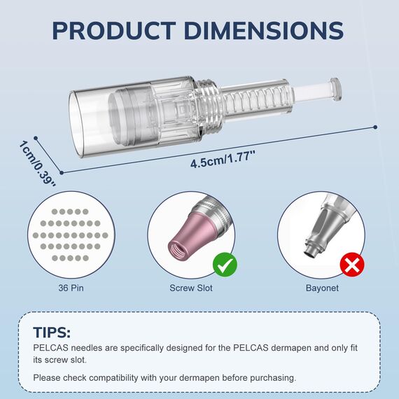36 Pin Ersatz Derma Pen Mikronadel Microneedling Nadelpatronen für Auto Derma Micro Nadelroller Electric Pen, 10 Stück MEHRWEG semi-permanent