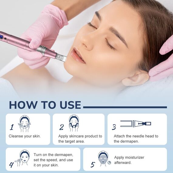 36 Pin Ersatz Derma Pen Mikronadel Microneedling Nadelpatronen für Auto Derma Micro Nadelroller Electric Pen, 10 Stück MEHRWEG semi-permanent