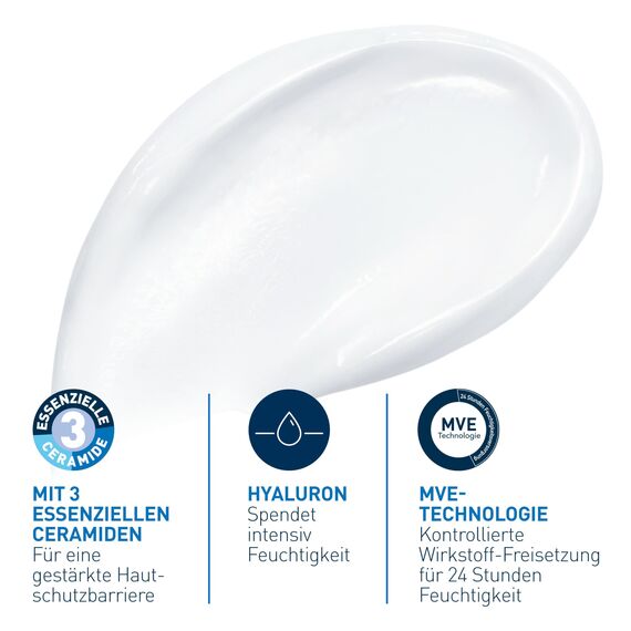 CeraVe Feuchtigkeitscreme für Körper und Gesicht, Creme für trockene bis sehr trockene Haut, Mit Hyaluron und 3 essenziellen Ceramiden, Auch bei Neurodermitis und für Allergiker, 177 ml