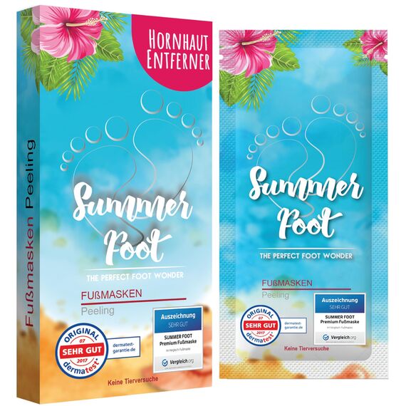 Summer Foot Premium Hornhaut-Entferner - Hornhaut Fußmaske für weiche Füße - Anti Hornhaut-Socken für effektive Fußpflege - dermatologisch getestet - Frauenmaske