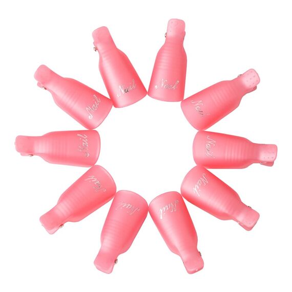 10 Stück Nagellackentferner Clips Set, Nails Art Gel Cap Einweichen Clip UV Maniküre Tränken Weg Nagel-Clips Gel Polish Entferner Wrap Tool