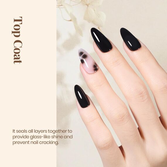 Beetles No Wipe Top Coat - 15 ml Klar Farbe Überlack für Gel Nagellack Glänzendes Finish und lang anhaltendes Soak-Off-Nagel-Lampengel Maniküre