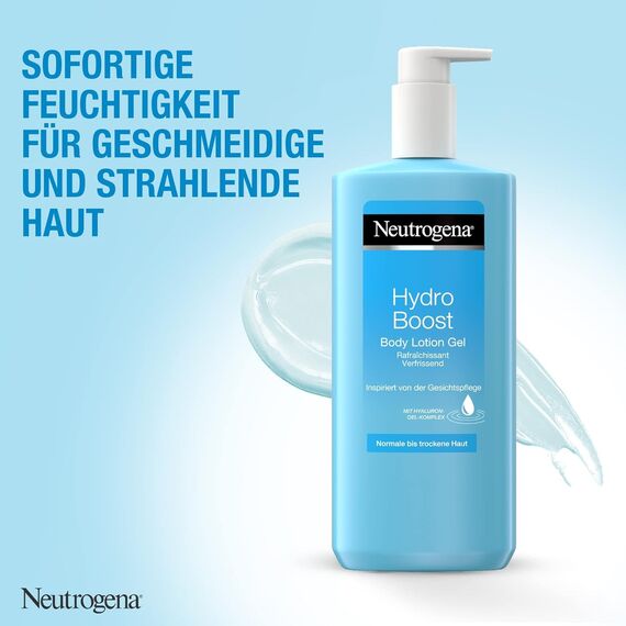 Neutrogena Hydro Boost Bodylotion Gel, ultraleichte Feuchtigkeitscreme mit Hyaluron, für normale bis trockene Haut, 400ml