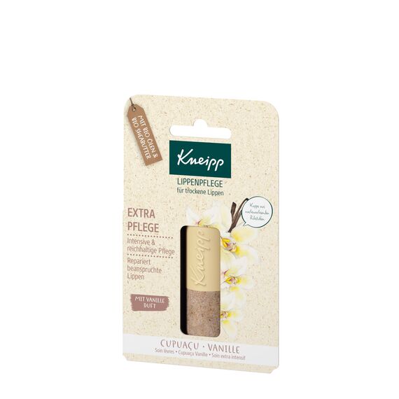 Kneipp Lippenpflege Extra Pflege - reichhaltiger Lippenbalsam mit nährender Cupuaçu Butter und echtem Vanille-Extrakt - langanhaltender und intensiver Lip Balm - 1 St