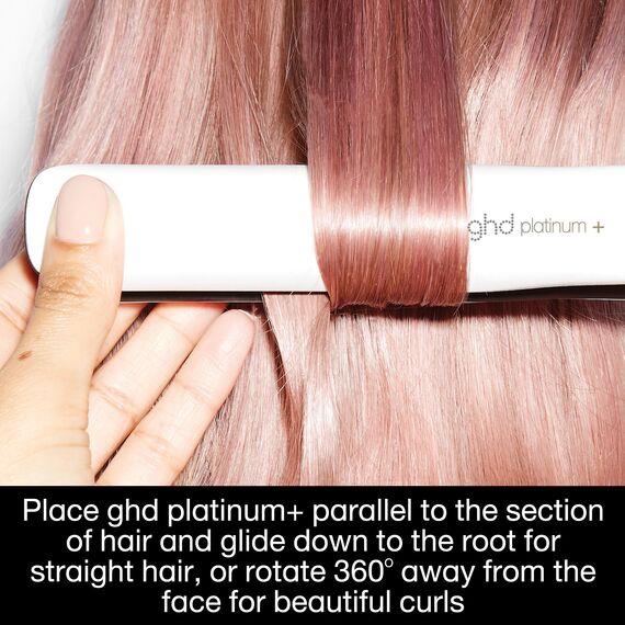 ghd Platinum+ White Intelligent Professional Hair Straightener, Less Hair Breakage, More Shine and Colour Protection, Ultra Zone Technology, Optimal Comb Temperature 185ºC Homogeneous