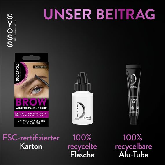 Syoss Augenbrauen Kit Augenbrauenfarbe 4-1 Dunkelbraun Stufe 3 (17 ml), Augenbrauen färben für einen natürlichen Look und ein langanhaltendes Ergebnis, 3x 17 ml