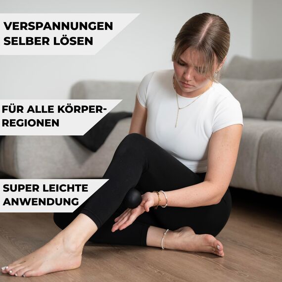 Massage-Ball [6cm Durchmesser] - Als Lacrosse-Ball und Faszien-Ball zur Selbstmassage und zur Triggerpunkttherapie (genaue Behandlung von Verspannungen) geeignet (Rot)