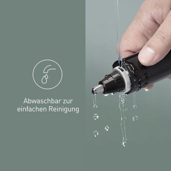 Panasonic ER-GN300-K503 Nasenhaarschneider für Männer, Premium-Elektrorasierer, Nasen-, Ohren- und Augenbrauen-Trimmer, wasserdicht, batteriebetrieben, Schwarz