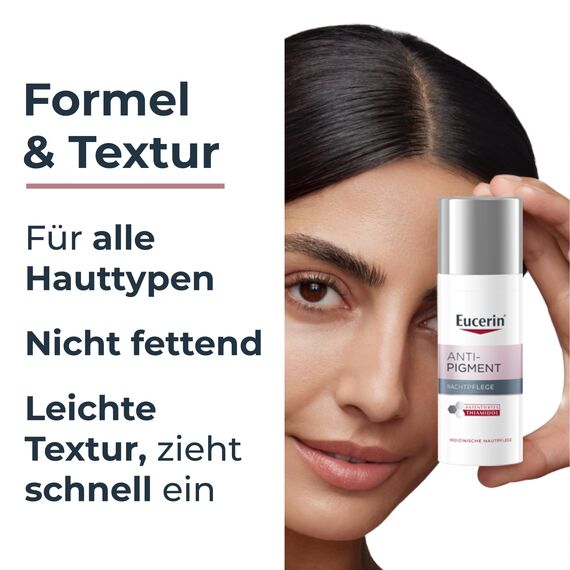 Eucerin Anti-Pigment Nachtpflege 50 ml, reichhaltige Nachtcreme mit Thiamidol zur Reduzierung von Pigmentflecken, Gesichtspflege unterstützt die Hautregeneration über Nacht