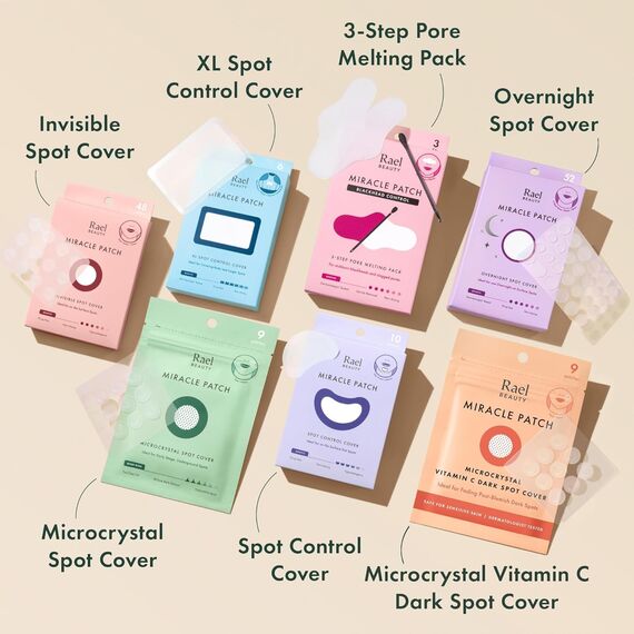 Rael Miracle Anti Pickel Patch Microcrystal mit Teebaumöl - Korean Skincare, Microneedle Pimple Patches für früher Akne, Hydrokolloid Akne Pflaster, Vegan, Tierversuchsfrei (9 Stück)