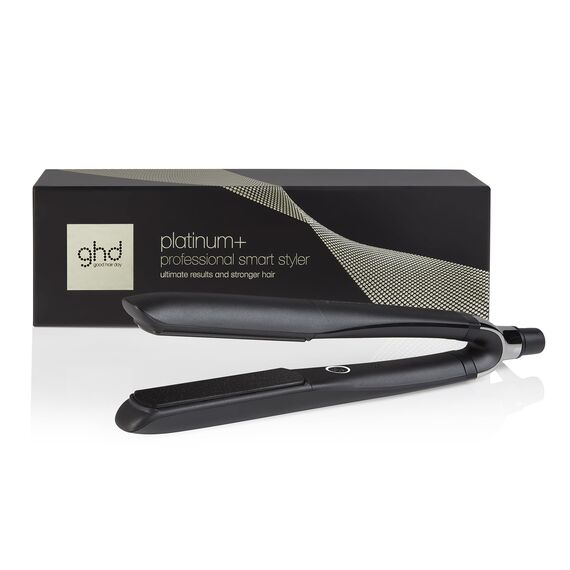 ghd platinum+ black - Intelligenter professioneller Haarglätter, weniger Haarbruch, mehr Glanz und Farbschutz, Ultra-Zone-Technologie, optimale Kämmtemperatur 185ºC homogen